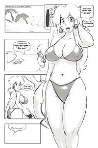 (HENTAI Comic) Peach's Beach Adventure